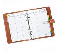 Agenda 2026 Settimanale A5 Ricaricabile, Layout Verticale 7:00-20:00, Diario con Orari, Note, Divisori Mensili, Portapenne, Copertina Morbida in Pelle PU, Da Gennaio a Dicembre, Piano Organizzatore