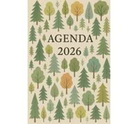 Agenda 2026 settimanale A5 verticale con alberi: 12 mesi, sabato domenica interi, intervalli 30 minuti, doppia pagina, italiano, tema albero.