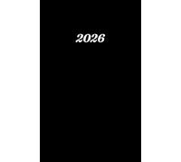Agenda 2026: settimanale orizzontale piccola, Gennaio 2026 - Dicembre 2026, La settimana su una doppia pagina, Formato A6, Nero