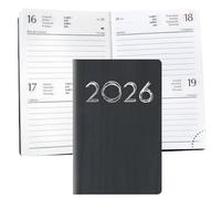 Agenda 2026 Tascabile 7x10 cm - Modello Cervino, Bigiornaliera, 256 Pagine, Copertina Rigida con Stampa Argento a Caldo - Made in Italy - Colori Assortiti