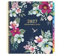 Agenda 2027, da gennaio a dicembre 2027, planner per appuntamenti con diffusione settimanale e mensile, 21,6 x 26,9 cm, grande, incrementi di 15 minuti, agenda giornaliera 2027 con tasche, linguette