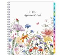 Agenda 2027, da gennaio a dicembre 2027, planner per appuntamenti con diffusione settimanale e mensile, 21,6 x 26,9 cm, grande, incrementi di 15 minuti, agenda giornaliera 2027 con tasche, linguette