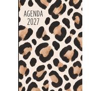 Agenda 2027: Semainier Léopard Vertical A4 Grand Format 21 × 29,7 cm, 1 Semaine sur 2 Pages, 12 Mois de Janvier à Décembre, Planning Hebdomadaire avec Plages Horaires de 7h à 22h, en Français