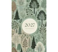 Agenda 2027 settimanale A5 verticale con alberi: 12 mesi, sabato domenica interi, intervalli 30 minuti, doppia pagina, italiano, tema albero.