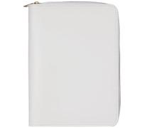 Agenda A5 bianca con cerniera, 25 tasche per foto e scomparti per schede, organizer in pelle PU per lavoro e viaggi, 19 x 24 cm