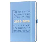 Agenda accademica 2025-2026, agenda giornaliera 25/26 pagine al giorno, latticini di metà anno da giugno 2025 a luglio 2026, diario organizer con portapenne/linguette mensili (blu 07 2025-06 2026)