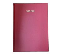 Agenda accademica 2025-2026, formato A5, visualizzazione settimanale, colore: bordeaux/rosso