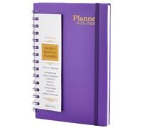 Agenda accademica 2025-2026, luglio 2025-dicembre 2026, libro di pianificazione settimanale e mensile, formato A5 (14,2 x 20,6 cm), copertina in plastica con 12 linguette mensili, rilegatura a spirale