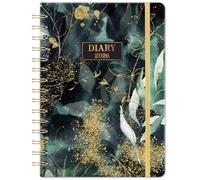 Agenda accademica 2025-2026, vista settimanale, da agosto 2025 a luglio 2026, rilegatura a doppio filo, copertina rigida, chiusura elastica, 21,5 x 15,5 x 1,5 cm, foglia dorata