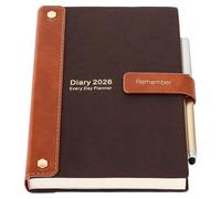 Agenda accademica 2026, agenda 26, formato A5, una pagina al giorno, copertina rigida, agenda annuale, da gennaio a dicembre 2026, con penna, adesivi, tasca interna (caffè 2026, A5)