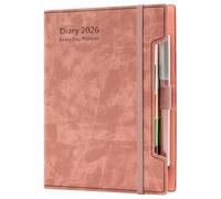 Agenda accademica 2026, formato A5, un giorno per pagina, agenda giornaliera con copertina rigida, penna, anello e adesivi