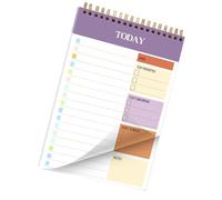 Agenda accademica giornaliera con rilegatura a doppia bobina, quaderno per il monitoraggio degli obiettivi, 104 pagine a righe, per uomini e donne, pianificazione giornaliera, studio