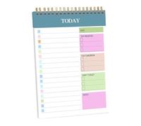 Agenda accademica giornaliera con rilegatura a doppia bobina, quaderno per il monitoraggio degli obiettivi, 104 pagine a righe, per uomini e donne, pianificazione giornaliera, studio planner notebook