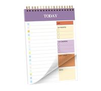 Agenda accademica giornaliera con rilegatura a doppia spirale, diario di monitoraggio degli obiettivi, 104 pagine a righe, per uomini e donne, pianificazione giornaliera in ufficio