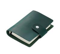 Agenda ad anelli in pelle formato A8, mini quaderno con in argento da 15 mm, diario organizer retrò, blocco note per uomini, donne, scuola, ufficio e lavoro(Green-A8)