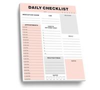 Agenda ADHD per adulti e donne, strumenti per ADHD per adulti con 52 fogli non datati, blocco note giornaliero per lista delle cose da fare/pianificazione neurodivergente (rosa)