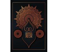 Agenda AESH 2024 & 2025: Planificateur A4 de l'AESH mensuel et semainier | Carnet de bord et de notes A4 | Couverture de mandala avec motif d'arabesque dorée
