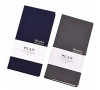 Agenda agenda settimanale tascabile non datata, agenda annuale, mensile, settimanale, vuota, A6, per Notebook, grigio e blu