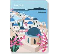 Agenda annuale 2025 Letts 12 Mesi, Wanderlust A6 settimanale Santorini - 14,8 x 10,5 cm