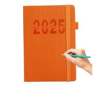 Agenda annuale astratta, diario 2025, un giorno per pagina, formato A5, agenda 2025, con bordi colorati, per la scuola, agenda giornaliera per tutto l'anno con linguette mensili colorate