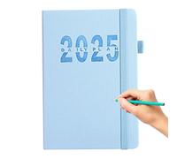 Agenda annuale astratta, diario 2025, un giorno per pagina, formato A5, agenda 2025, con bordi colorati, per la scuola, agenda giornaliera per tutto l'anno con linguette mensili colorate