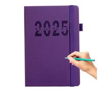 Agenda annuale astratta, diario 2025, un giorno per pagina, formato A5, agenda 2025, con bordi colorati, per la scuola, agenda giornaliera per tutto l'anno con linguette mensili colorate