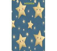 AGENDA: Anotaciones, apuntes, diario de objetivos y tareas en tapa dura(21,59 cm X 13,97cm) con un bonito diseño de estrellas para toda edad