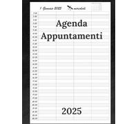 Agenda appuntamenti 2025: Parrucchieri 2025 giornaliera Copertina rigida | Un giorno per pagina | 12 mesi italiano da gennaio a dicembre 2025 Intervalli di 30 minuti A4.