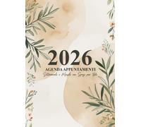 Agenda Appuntamenti 2026 - Settimanale e Mensile con Spazi per Note: pianificazione settimanale su 2 pagine con spazio per note e checklist, Planner elegante e pratico, A4