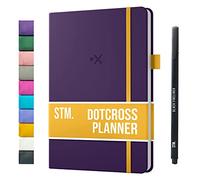 AGENDA B5 DOTCROSS (Pianificatore proiettile) di Scribbles That Matter - Half Bujo Half Planner - Aggiungi in modo creativo concentrazione, produttività e salute mentale nella tua vita - Melanzana