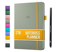 AGENDA B5 DOTCROSS (Pianificatore proiettile) di Scribbles That Matter - Half Bujo Half Planner - Aggiungi in modo creativo concentrazione, produttività e salute mentale nella tua vita - Grigio