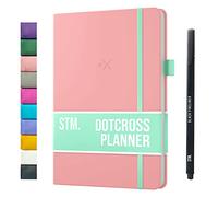 AGENDA B5 DOTCROSS (Pianificatore proiettile) di Scribbles That Matter - Half Bujo Half Planner - Aggiungi in modo creativo concentrazione, produttività e salute mentale nella tua vita - Rosa Pastello