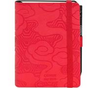 Agenda C0mix mini 2025, 12 mesi, Giornaliera, Chiusura Con Elastico e Segnalibro, Matita Inclusa, Cm 13x10 rosso graffiti floreal + penna a scatto e segnalibro