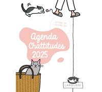 Agenda Chattitudes: Septembre 2024 à décembre 2025 - Avec 1 grande pochette zippée, 1 bloc à messages, 3 petits blocs autocollants et 3 couvertures détachables