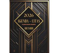 Agenda citas 2026: 6 columnas, dietario 2026 día por página para peluquería, barbería, médico, estética, manicura, tatuajes, de 3 a 6 empleados. Tapa dura A4