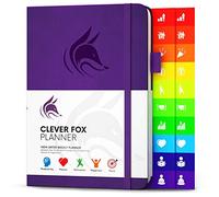 Agenda Clever Fox - Pianificatore Agendina Calendario Giornaliera e Settimanale per Produttività, Successo e Raggiungere gli Obiettivi - Diario Quotidiano e Settimanale, Viola, A5