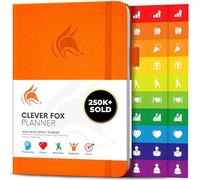 Agenda Clever Fox - Pianificatore Agendina Calendario Giornaliera e Settimanale per Produttività, Successo e Raggiungere gli Obiettivi - Diario Quotidiano e Settimanale, Arancia, A5