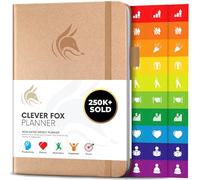 Agenda Clever Fox - Pianificatore Agendina Calendario Giornaliera e Settimanale per Produttività, Successo e Raggiungere gli Obiettivi - Diario Quotidiano e Settimanale, Pearl, A5