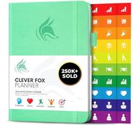 Agenda Clever Fox - Pianificatore Agendina Calendario Giornaliera e Settimanale per Produttività, Successo e Raggiungere gli Obiettivi - Diario Quotidiano e Settimanale, Menta, A5