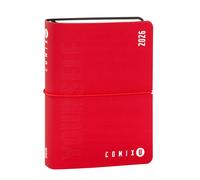 COMIX U YOURSELF - Agenda Giornaliera Mini 2025-2026, Diario 16 Mesi, con Copertina Morbida Termovirante, Elastico e 448 Pagine, ideale per la scuola e l'università 11x15.3 cm, Rosso