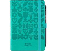 Agenda compatibile con Comix Flow 2026, 12 mesi, settimanale Week con Matita, Chiusura Con Elastico e Segnalibro, cm 11x16h Verde Acqua + penna a scatto e segnalibro