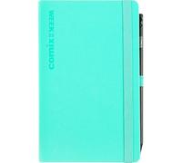 Agenda compatibile con Comix Large 2026, 12 mesi, settimanale week,Chiusura Con Elastico e Segnalibro, Matita Inclusa, Cm 13x21h verde acqua + penna a scatto e segnalibro