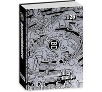 Agenda Compatibile con Diario BastardiDentro Metallizzato 2025/2026 16 Mesi Datato Big 18x13 cm + Penna Colorata Omaggio e Portachiavi