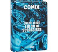 Agenda Compatibile con Diario Comix Blu Fluo 2024/2025 Datato 16 Mesi 15x11 cm + Omaggio Penna Colorata