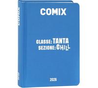 Agenda Compatibile con Diario Comix Blu Metallico 2024/2025 Datato 16 Mesi Agenda Mignon 14x10 cm + Omaggio Penna Colorata
