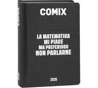 Agenda Compatibile con Diario Comix Nero 2024/2025 Datato 16 Mesi 15x11 cm + Omaggio Penna Colorata