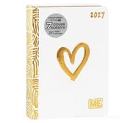 Agenda compatibile con DIARIO SCUOLA Me Evolution Luxury Edizione Speciale Cuore Oro bianco 2026-2027 datato + omaggio portachiave paillettes e penna colorata