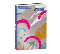 Agenda compatibile con diario scuola Teenace Argento Multicolore 2024-2025 standard 18x13cm + omaggio portachiave con paillettes e penna colorata