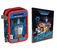 Agenda compatibile con diario Transformers Earthspark 2025-2026 F.to Standard 20x15 cm + Astuccio Scuola 3 piani completo di cancelleria + portachiave fischietto e penna colorata