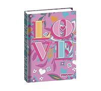 AGENDA COMPATIBILE SCUOLA, PRODOTTO UFFICIALE Seven Nuova Collezione Love Cuori glitter 2024-2025 F.to standard 18x13cm + omaggio portachiave con paillettes e penna multicolore profumata